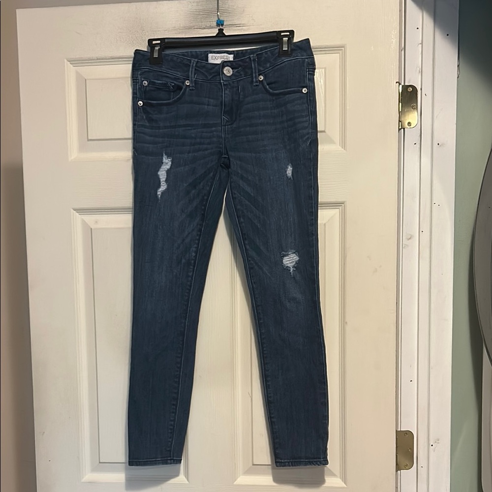 Express low Rise Distressed Ankle Jeans Size 0